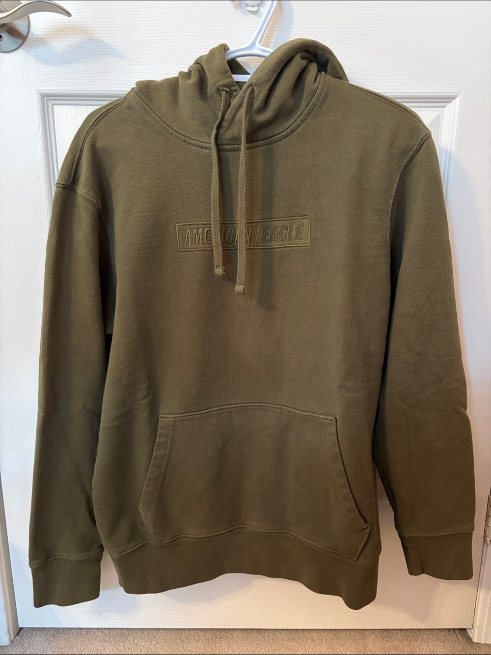 American Eagle Outfitters Olive Hooded Pullover Sweatshirt